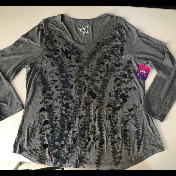 Just My Size Tops - Just My Size - NWT 1X, Gray/Black/Blue